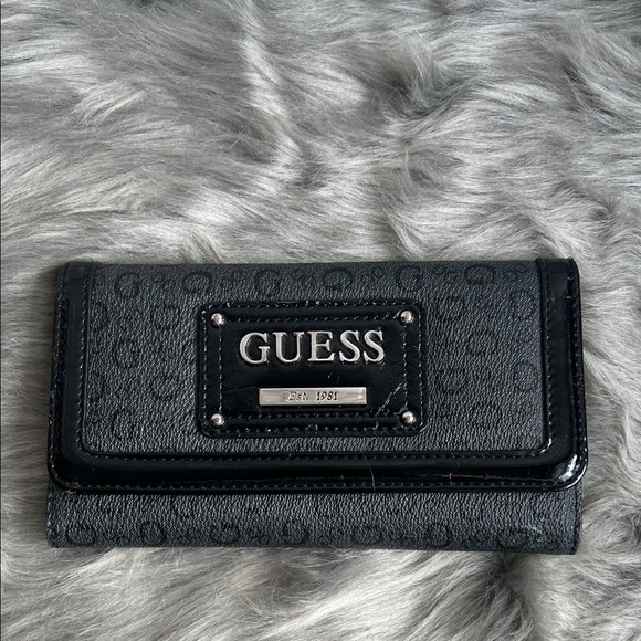 Guess Accessories - GUESS Charcoal and Black Patterned Wallet